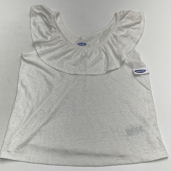 OLD NAVY Women’s Small White Linen Collared Tank Top - Picture 1 of 2
